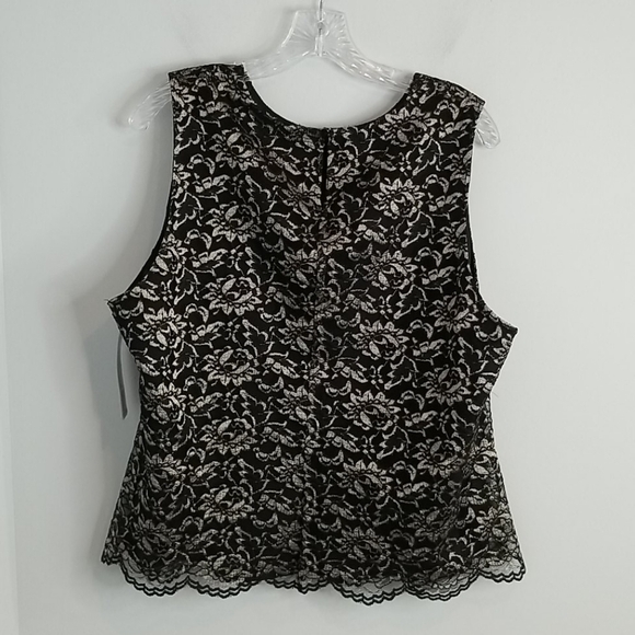 RENA ROWAN Silver & Black Cocktail Elegant Cami Tank Top Evening 18W - Picture 8 of 10